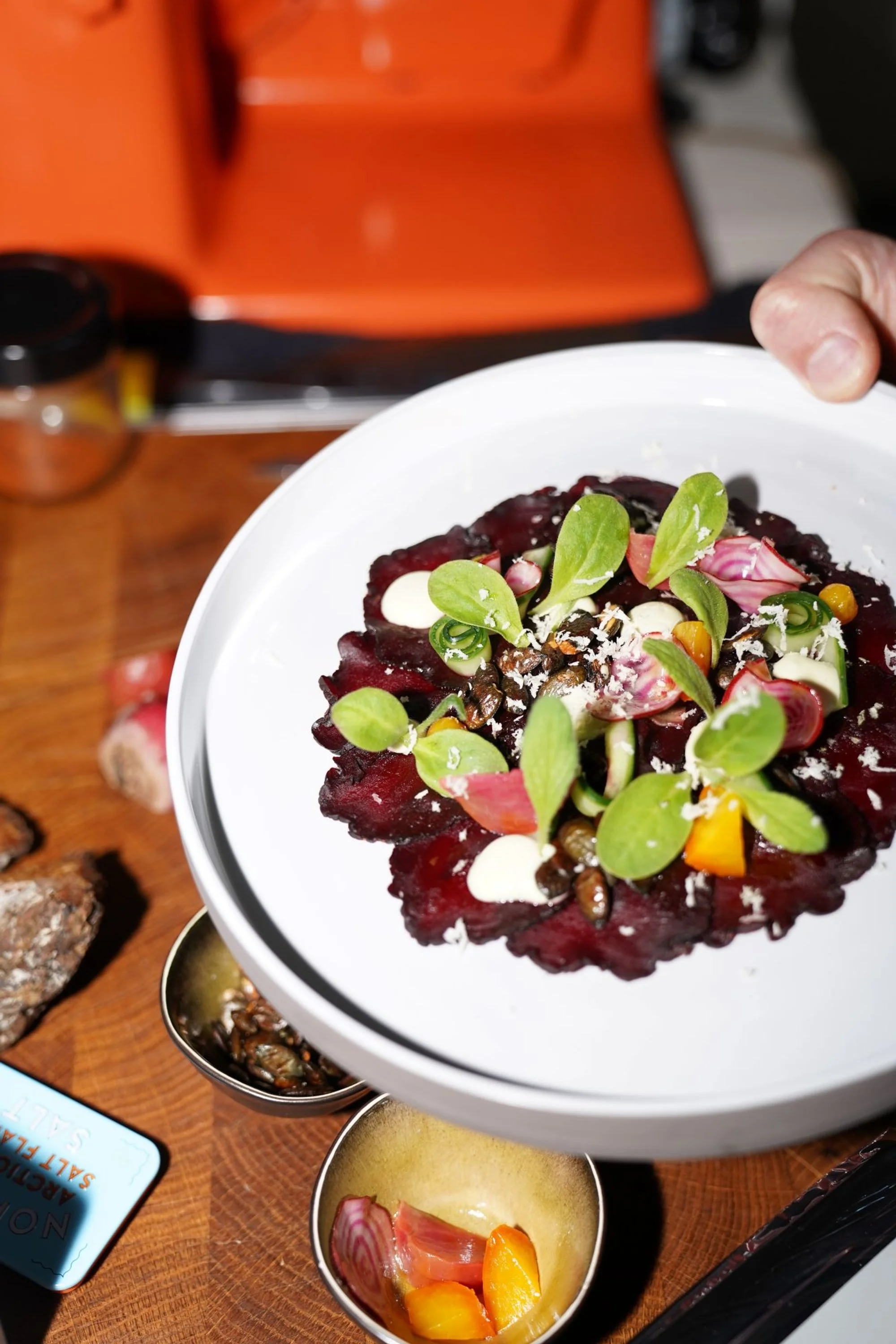 Verrano Rote Beete Carpaccio, Kürbiskernöl, Creme Fraiche, Boretsch – 7
